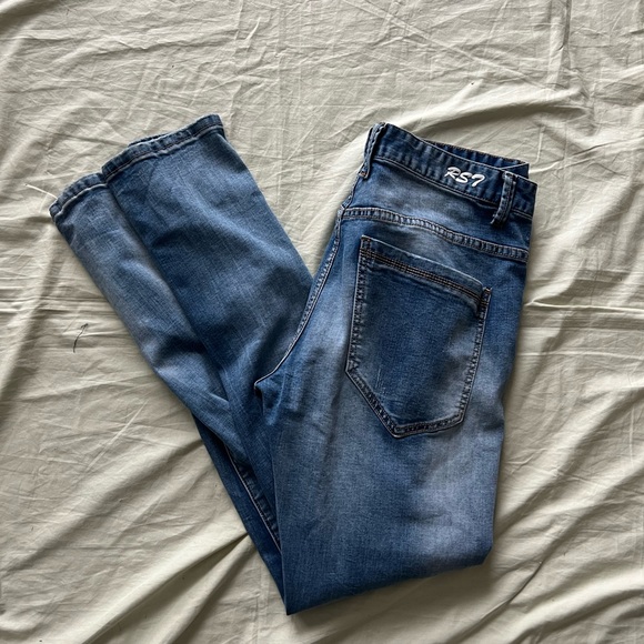 RS7 Jeans Royal Seven Size 34 Skinny Inseam 31” Destructive Cotton Blend #409 - Picture 1 of 4